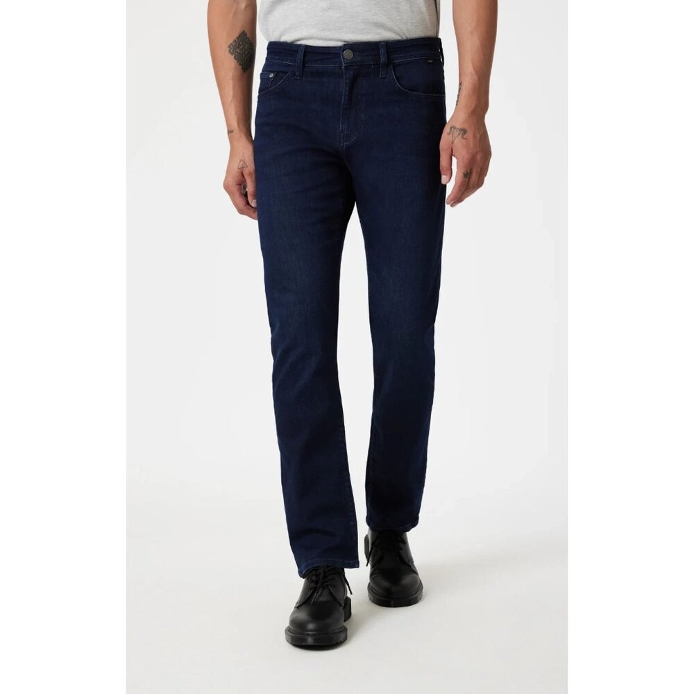 Mavi Men's Zach Straight Leg Jeans Ink Brushed SuperMove Dark Wash Size 33x32